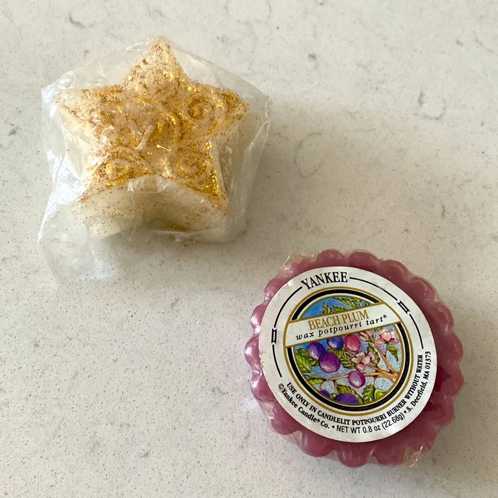 Yankee Candle Beach Plum Wax Potpourri Tart Star Shaped Candle Bundle‎
